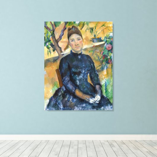 Paul Cezanne Madame Cézanne in het conservatorium Canvas Afdruk (Insitu (Houten vloer))