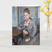 Paul Cezanne - Madame Cezanne Leaning op tafel Kaart (Gele Bloem)
