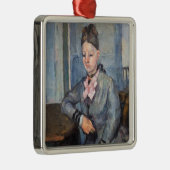 Paul Cezanne - Madame Cezanne Leaning op tafel Metalen Ornament (Rechts)