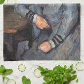 Paul Cezanne - Madame Cezanne Leaning op tafel Theedoek (Gevouwen)