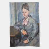 Paul Cezanne - Madame Cezanne Leaning op tafel Theedoek (Verticaal)