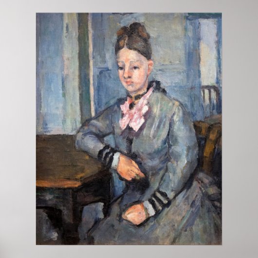 Paul Cezanne - Madame Cezanne Leunend op een Tafel Poster (Voorkant)