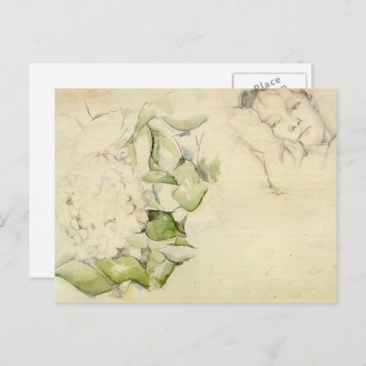 Paul Cezanne-Madame Cezanne met Hortenas Briefkaart (Voorkant / Achterkant)