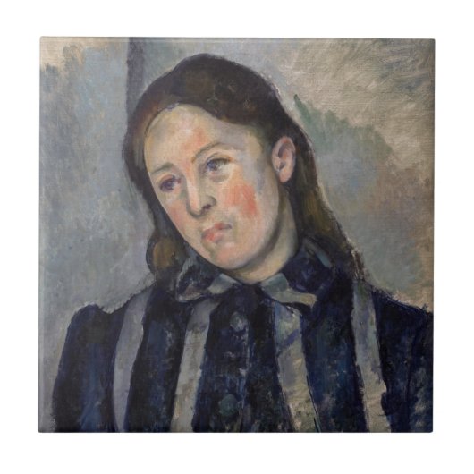 Paul Cezanne - Madame Cezanne met Loosened Hair Tegeltje (Voorkant)