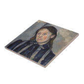 Paul Cezanne - Madame Cezanne met Loosened Hair Tegeltje (Zijkant)