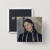 Paul Cezanne - Madame Cezanne met Loosened Hair Vierkante Button 5,1 Cm (Voorkant /achterkant)