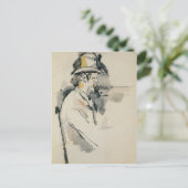 Paul Cezanne-Man met een pijpleiding Briefkaart (Staand voorkant)