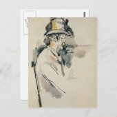 Paul Cezanne-Man met een pijpleiding Briefkaart (Voorkant / Achterkant)