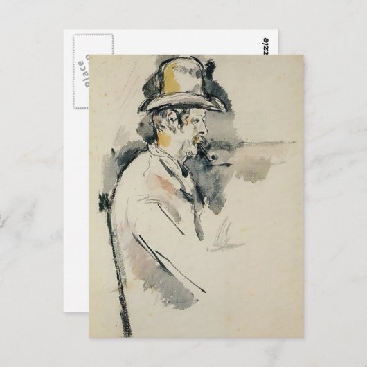 Paul Cezanne-Man met een pijpleiding Briefkaart (Voorkant / Achterkant)