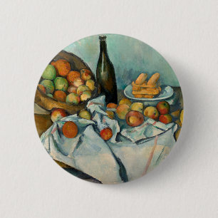 Paul Cezanne Mand met Appels Vintage Stilleven Ronde Button 5,7 Cm