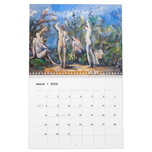 Paul Cezanne Meesterwerken Selectie Kalender (Mar 2026)