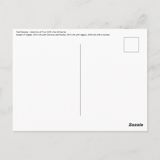Paul Cezanne  - Meesterwerken Stilleven Selectie Briefkaart (Achterkant)