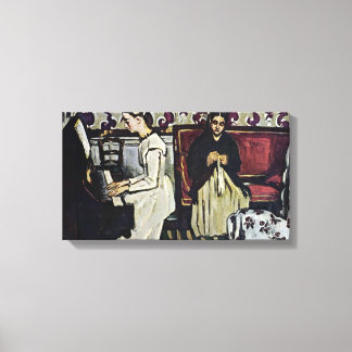 Paul Cezanne - Meisje bij de piano Canvas Afdruk