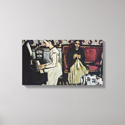 Paul Cezanne - Meisje bij de piano Canvas Afdruk (Voorkant)