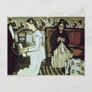 Paul Cezanne   Meisje op de Piano, 1868-69 Briefkaart