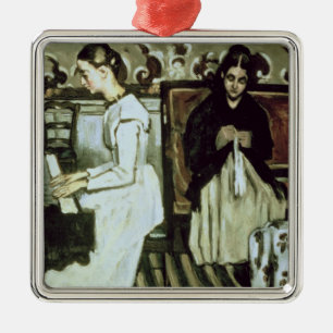 Paul Cezanne   Meisje op de Piano, 1868-69 Metalen Ornament