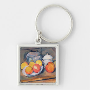 Paul Cezanne Met stro beklede vaas Sleutelhanger