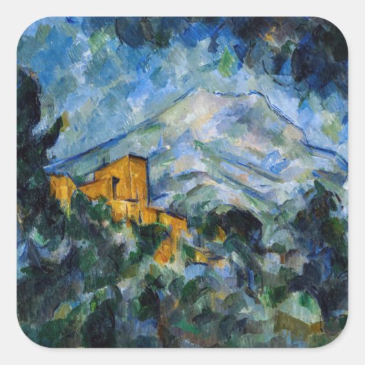Paul Cezanne - Mont Saint-Victoire & Chateau Noir Vierkante Sticker (Voorkant)