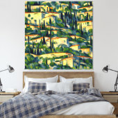 Paul Cézanne - Mont Sainte-Victoire 1887 Style Art Canvas Afdruk (Insitu (Slaapkamer))