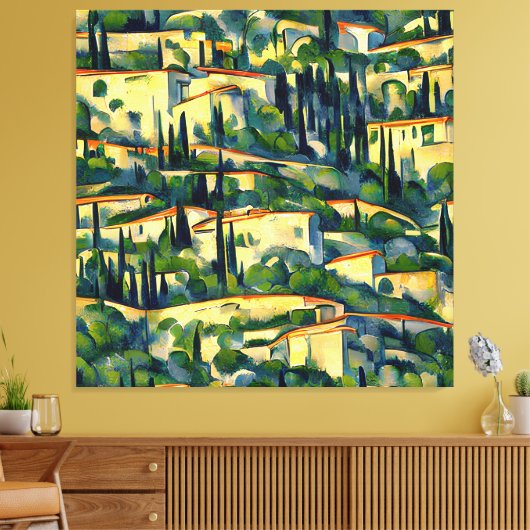 Paul Cézanne - Mont Sainte-Victoire 1887 Style Art Canvas Afdruk (Insitu (Woonkamer))