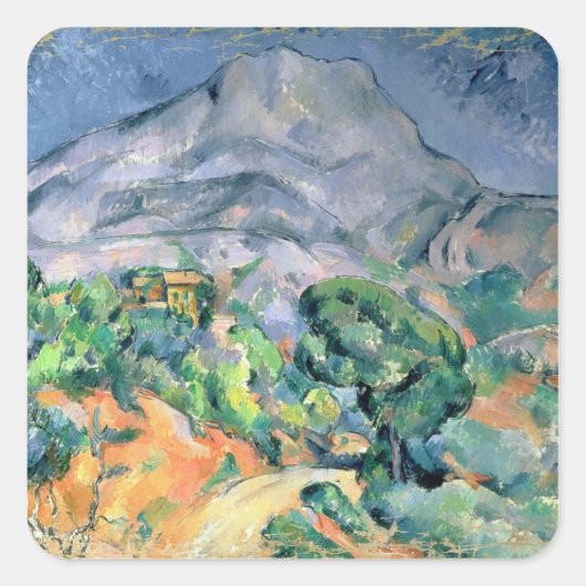 Paul Cezanne | Mont Sainte-Victoire, 1900 Vierkante Sticker (Voorkant)