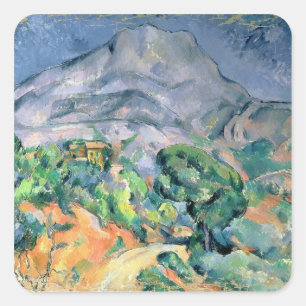 Paul Cezanne Mont Sainte-Victoire, 1900 Vierkante Sticker