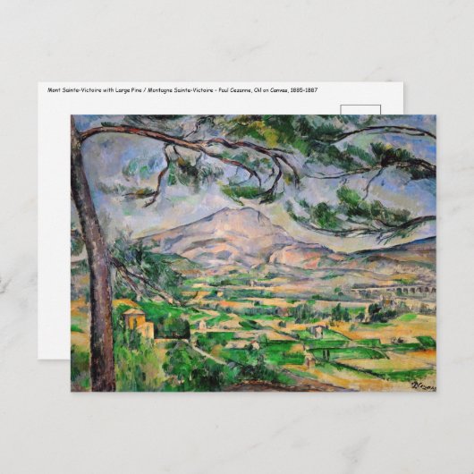 Paul Cezanne - Mont Sainte-Victoire en Grote Pijnb Briefkaart (Voorkant / Achterkant)
