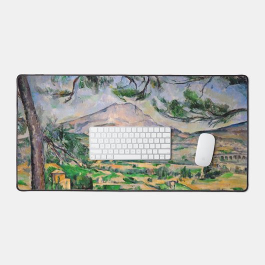 Paul Cezanne - Mont Sainte-Victoire en Large Pine Bureaumat (Keyboard & Muis)