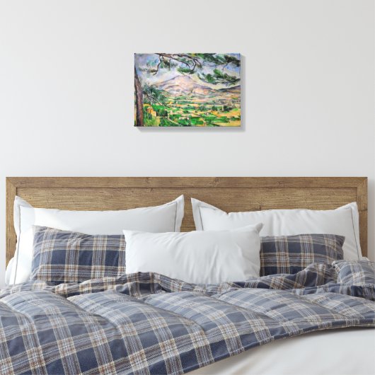 Paul Cezanne - Mont Sainte-Victoire en Large Pine Canvas Afdruk (Insitu (Slaapkamer))