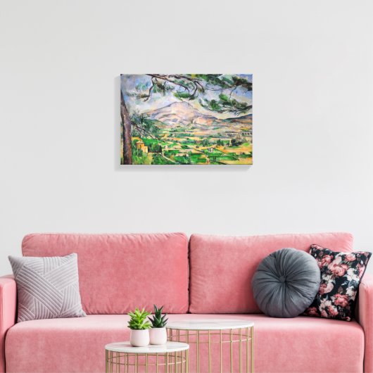 Paul Cezanne - Mont Sainte-Victoire en Large Pine Canvas Afdruk (Insitu (Woonkamer))