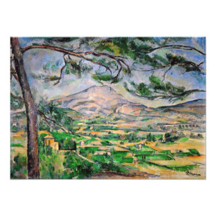 Paul Cezanne - Mont Sainte-Victoire en Large Pine Foto Afdruk