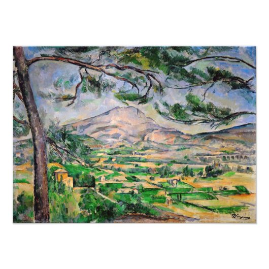 Paul Cezanne - Mont Sainte-Victoire en Large Pine Foto Afdruk (Voorkant)