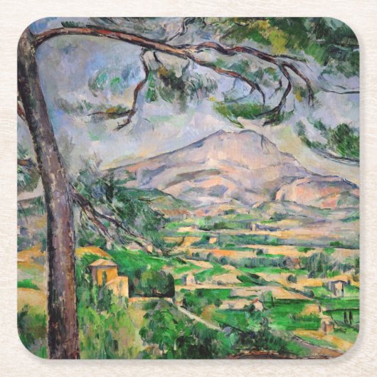 Paul Cezanne - Mont Sainte-Victoire en Large Pine Kartonnen Onderzetters (Voorkant)