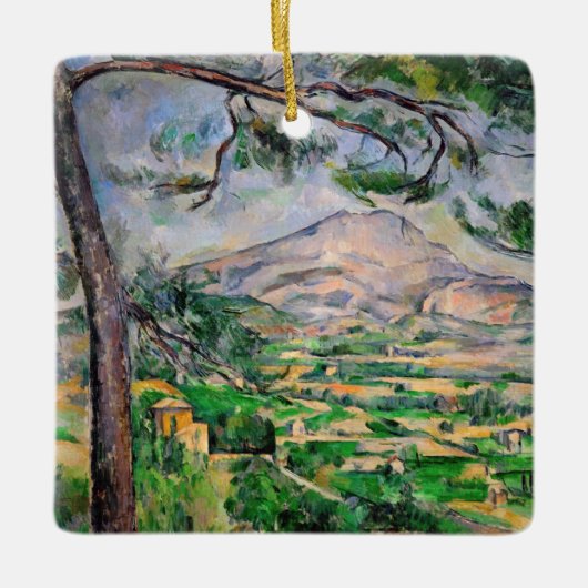 Paul Cezanne - Mont Sainte-Victoire en Large Pine Keramisch Ornament (Voorkant)