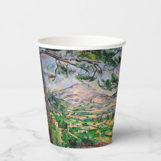 Paul Cezanne - Mont Sainte-Victoire en Large Pine Papieren Bekers (Achterkant)