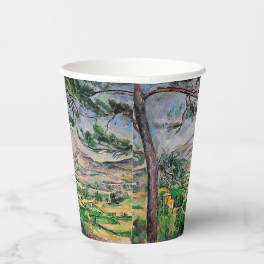 Paul Cezanne - Mont Sainte-Victoire en Large Pine Papieren Bekers (Rechts)