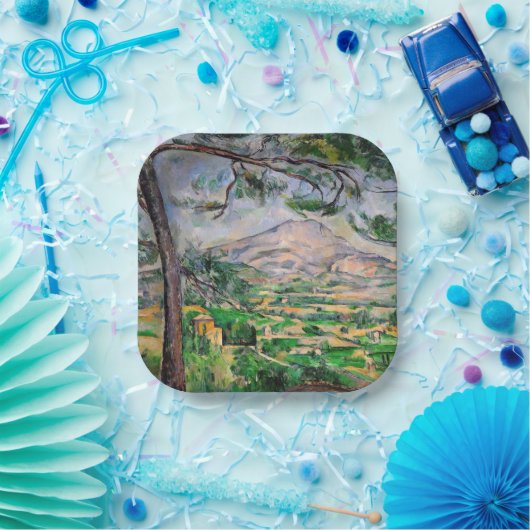 Paul Cezanne - Mont Sainte-Victoire en Large Pine Papieren Bordje (Feest)