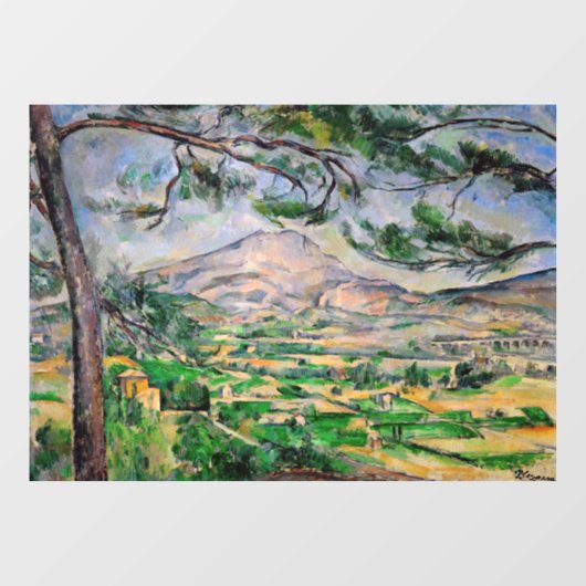 Paul Cezanne - Mont Sainte-Victoire en Large Pine Raamsticker (Vel)