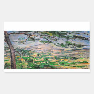 Paul Cezanne - Mont Sainte-Victoire en Large Pine Rechthoekige Sticker