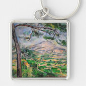 Paul Cezanne - Mont Sainte-Victoire en Large Pine Sleutelhanger (Voorkant)