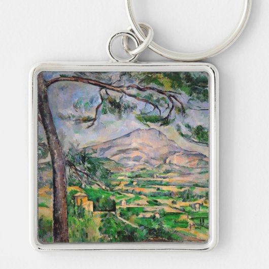 Paul Cezanne - Mont Sainte-Victoire en Large Pine Sleutelhanger (Voorkant)