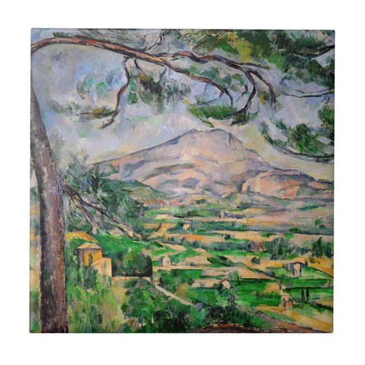 Paul Cezanne - Mont Sainte-Victoire en Large Pine Tegeltje (Voorkant)