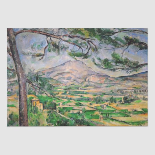 Paul Cezanne - Mont Sainte-Victoire en Large Pine Tissuepapier (Voorkant)