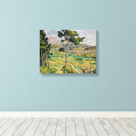 Paul Cezanne - Mont Sainte-Victoire en Viaduct Canvas Afdruk (Insitu (Houten vloer))