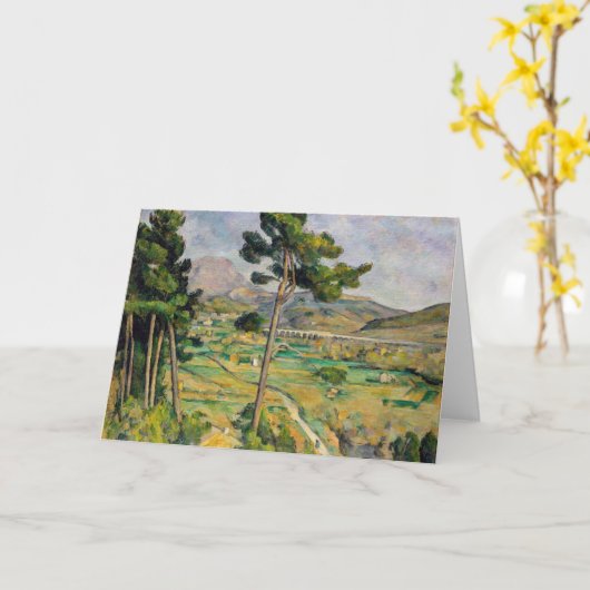 Paul Cezanne - Mont Sainte-Victoire en Viaduct Kaart (Gele Bloem)