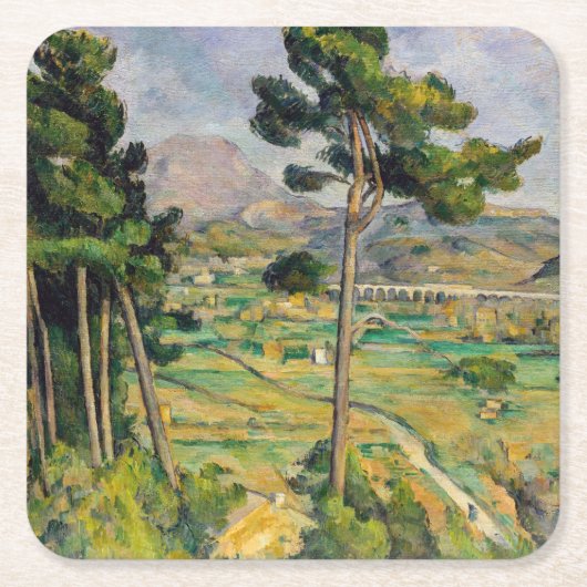 Paul Cezanne - Mont Sainte-Victoire en Viaduct Kartonnen Onderzetters (Voorkant)