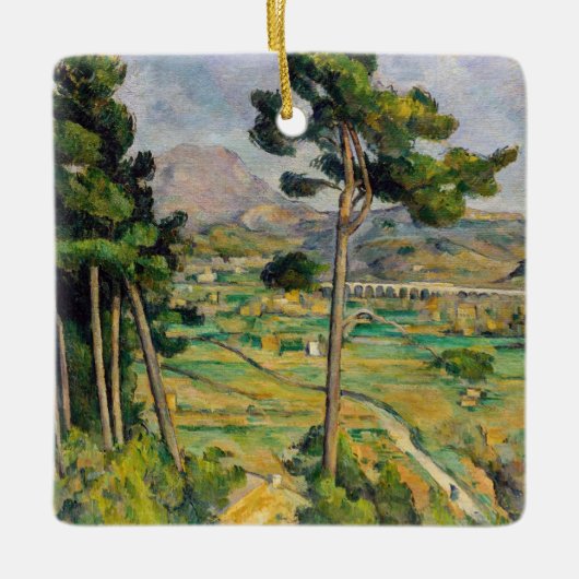 Paul Cezanne - Mont Sainte-Victoire en Viaduct Keramisch Ornament (Voorkant)