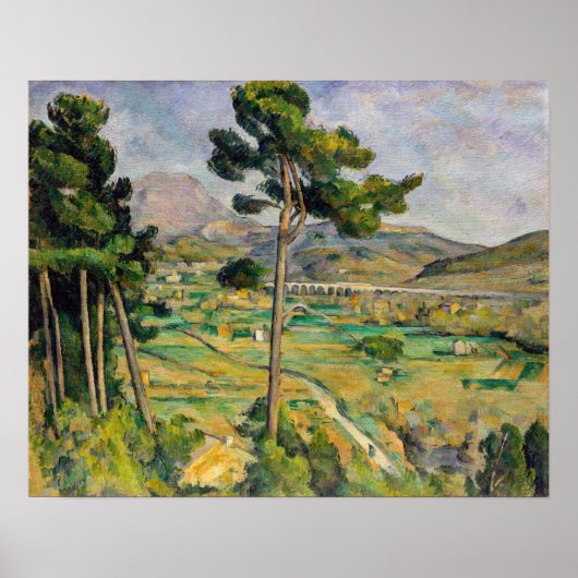 Paul Cezanne - Mont Sainte-Victoire en Viaduct Poster (Voorkant)