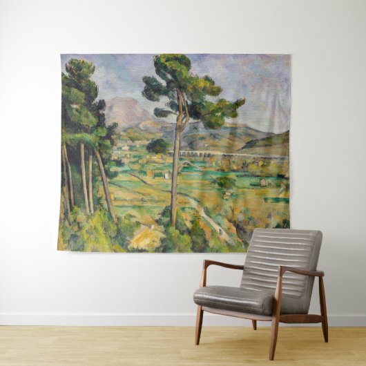 Paul Cezanne - Mont Sainte-Victoire en Viaduct Wandkleed (In Situ (horizontaal))
