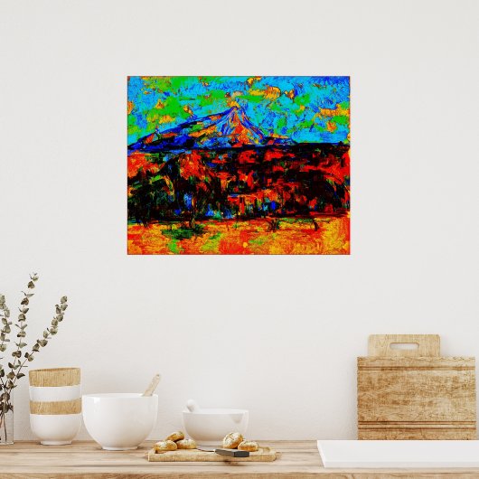 Paul Cézanne - Mont Sainte-Victoire (Gewijzigd) Poster (Keuken)